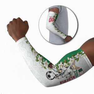 Personalized Algeria Football Desert Fox Arm Sleeves Desert Fox Mascot Soccer Art With Floral Jasmine And Flag