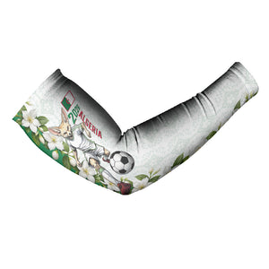 Personalized Algeria Football Desert Fox Arm Sleeves Desert Fox Mascot Soccer Art With Floral Jasmine And Flag