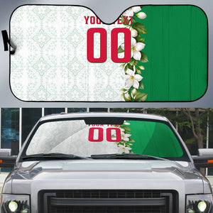 Personalized Algeria Football Desert Fox Auto Sun Shade Desert Fox Mascot Soccer Art With Floral Jasmine And Flag