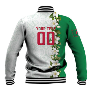 Personalized Algeria Football Desert Fox Baseball Jacket Desert Fox Mascot Soccer Art With Floral Jasmine And Flag