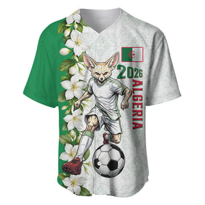 Personalized Algeria Football Desert Fox Baseball Jersey Desert Fox Mascot Soccer Art With Floral Jasmine And Flag