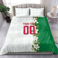 Personalized Algeria Football Desert Fox Bedding Set Desert Fox Mascot Soccer Art With Floral Jasmine And Flag
