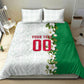 Personalized Algeria Football Desert Fox Bedding Set Desert Fox Mascot Soccer Art With Floral Jasmine And Flag