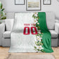 Personalized Algeria Football Desert Fox Blanket Desert Fox Mascot Soccer Art With Floral Jasmine And Flag