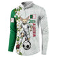 Personalized Algeria Football Desert Fox Button Sweatshirt Desert Fox Mascot Soccer Art With Floral Jasmine And Flag