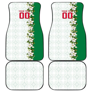 Personalized Algeria Football Desert Fox Car Mats Desert Fox Mascot Soccer Art With Floral Jasmine And Flag