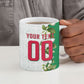 Personalized Algeria Football Desert Fox Ceramic Mug Desert Fox Mascot Soccer Art With Floral Jasmine And Flag