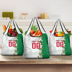 Personalized Algeria Football Desert Fox Grocery Bag Desert Fox Mascot Soccer Art With Floral Jasmine And Flag