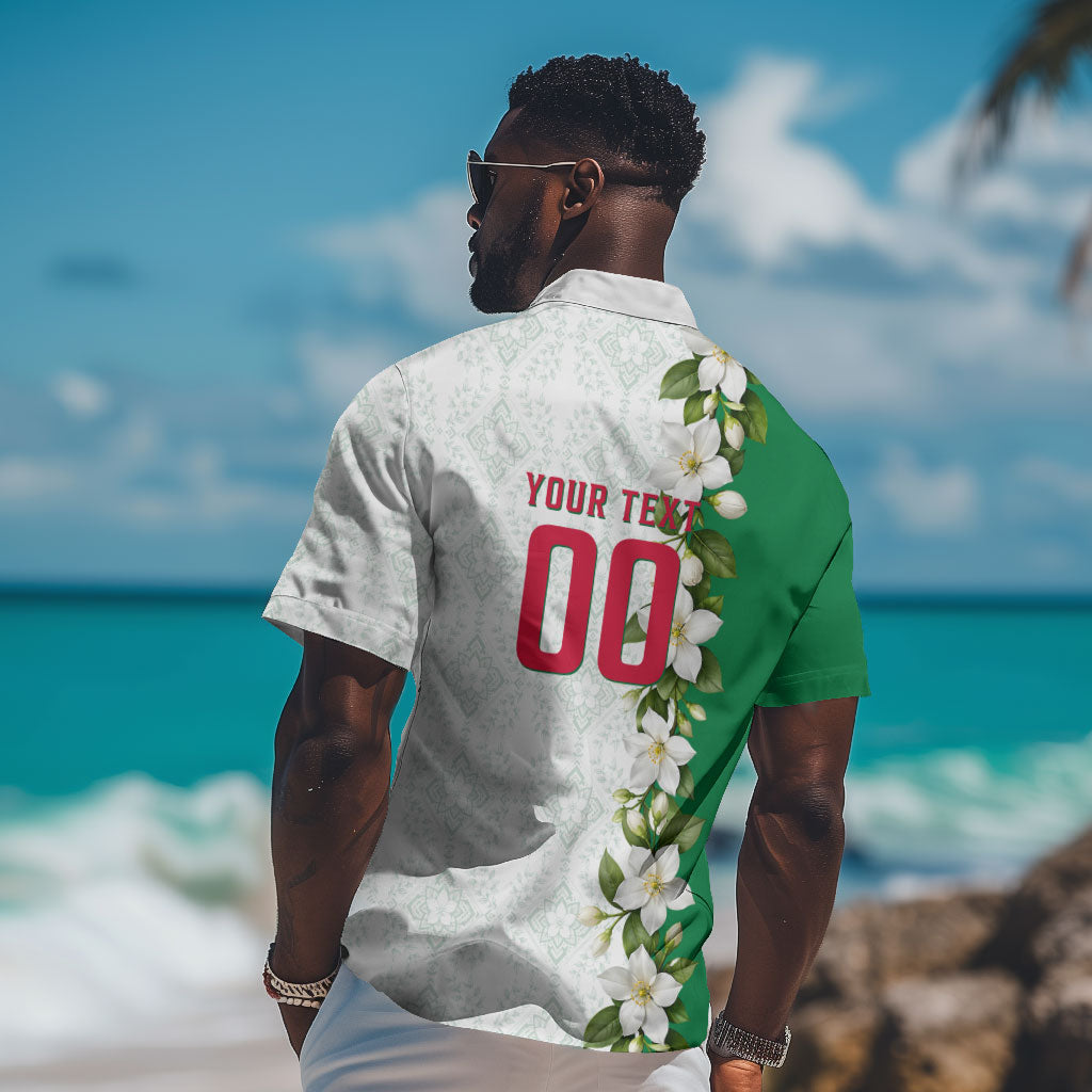Personalized Algeria Football Desert Fox Hawaiian Shirt Desert Fox Mascot Soccer Art With Floral Jasmine And Flag
