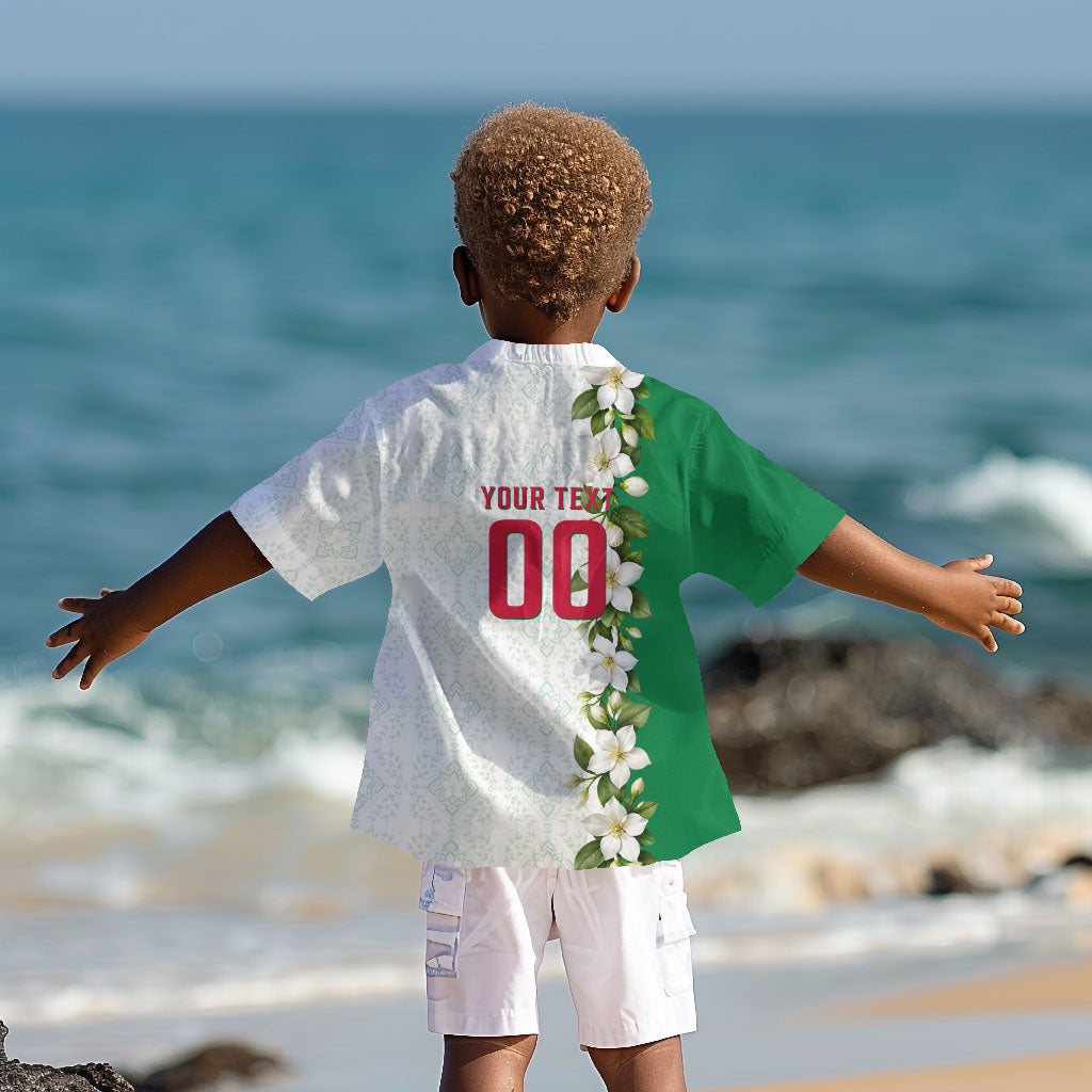 Personalized Algeria Football Desert Fox Kid Hawaiian Shirt Desert Fox Mascot Soccer Art With Floral Jasmine And Flag