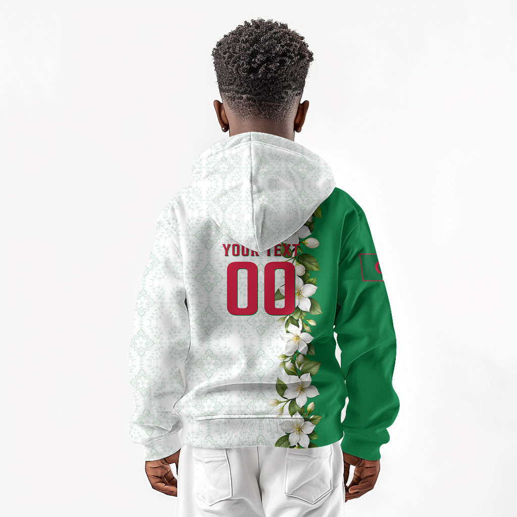 Personalized Algeria Football Desert Fox Kid Hoodie Desert Fox Mascot Soccer Art With Floral Jasmine And Flag