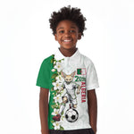 Personalized Algeria Football Desert Fox Kid Polo Shirt Desert Fox Mascot Soccer Art With Floral Jasmine And Flag