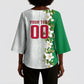 Personalized Algeria Football Desert Fox Kimono Sleeve Blouse Desert Fox Mascot Soccer Art With Floral Jasmine And Flag