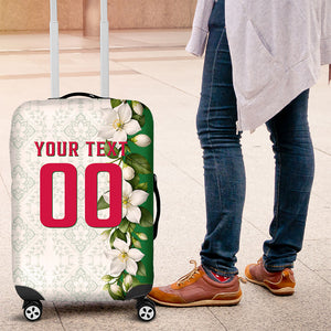 Personalized Algeria Football Desert Fox Luggage Cover Desert Fox Mascot Soccer Art With Floral Jasmine And Flag
