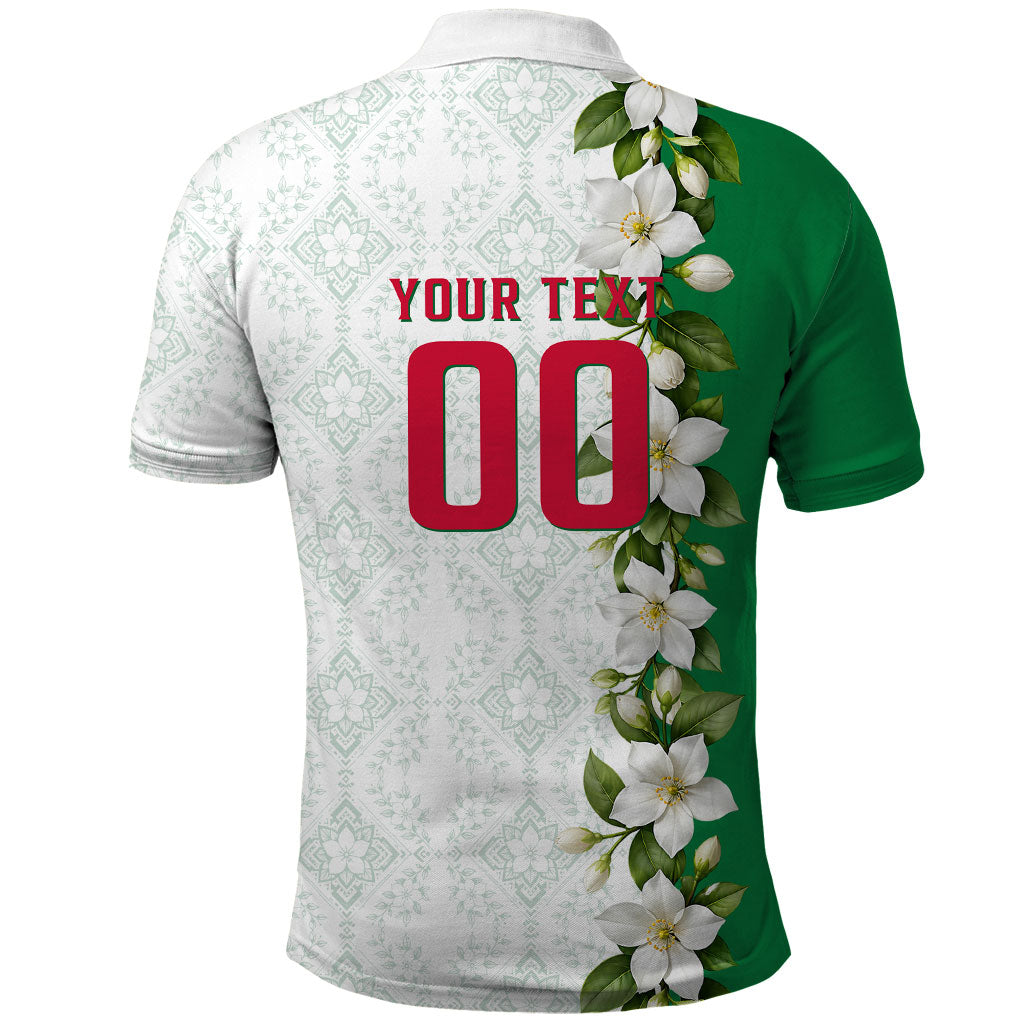 Personalized Algeria Football Desert Fox Polo Shirt Desert Fox Mascot Soccer Art With Floral Jasmine And Flag