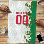 Personalized Algeria Football Desert Fox Puzzle Desert Fox Mascot Soccer Art With Floral Jasmine And Flag