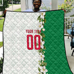 Personalized Algeria Football Desert Fox Quilt Desert Fox Mascot Soccer Art With Floral Jasmine And Flag