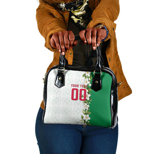Personalized Algeria Football Desert Fox Shoulder Handbag Desert Fox Mascot Soccer Art With Floral Jasmine And Flag