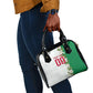 Personalized Algeria Football Desert Fox Shoulder Handbag Desert Fox Mascot Soccer Art With Floral Jasmine And Flag