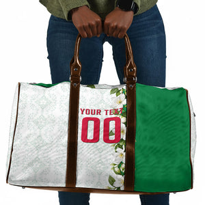 Personalized Algeria Football Desert Fox Travel Bag Desert Fox Mascot Soccer Art With Floral Jasmine And Flag