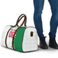 Personalized Algeria Football Desert Fox Travel Bag Desert Fox Mascot Soccer Art With Floral Jasmine And Flag