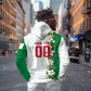 Personalized Algeria Football Desert Fox Zip Hoodie Desert Fox Mascot Soccer Art With Floral Jasmine And Flag