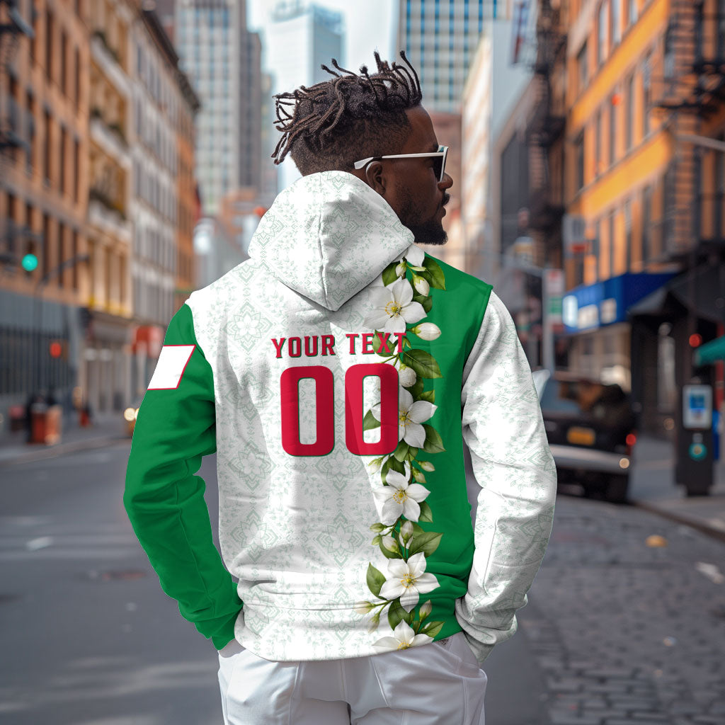Personalized Algeria Football Desert Fox Zip Hoodie Desert Fox Mascot Soccer Art With Floral Jasmine And Flag