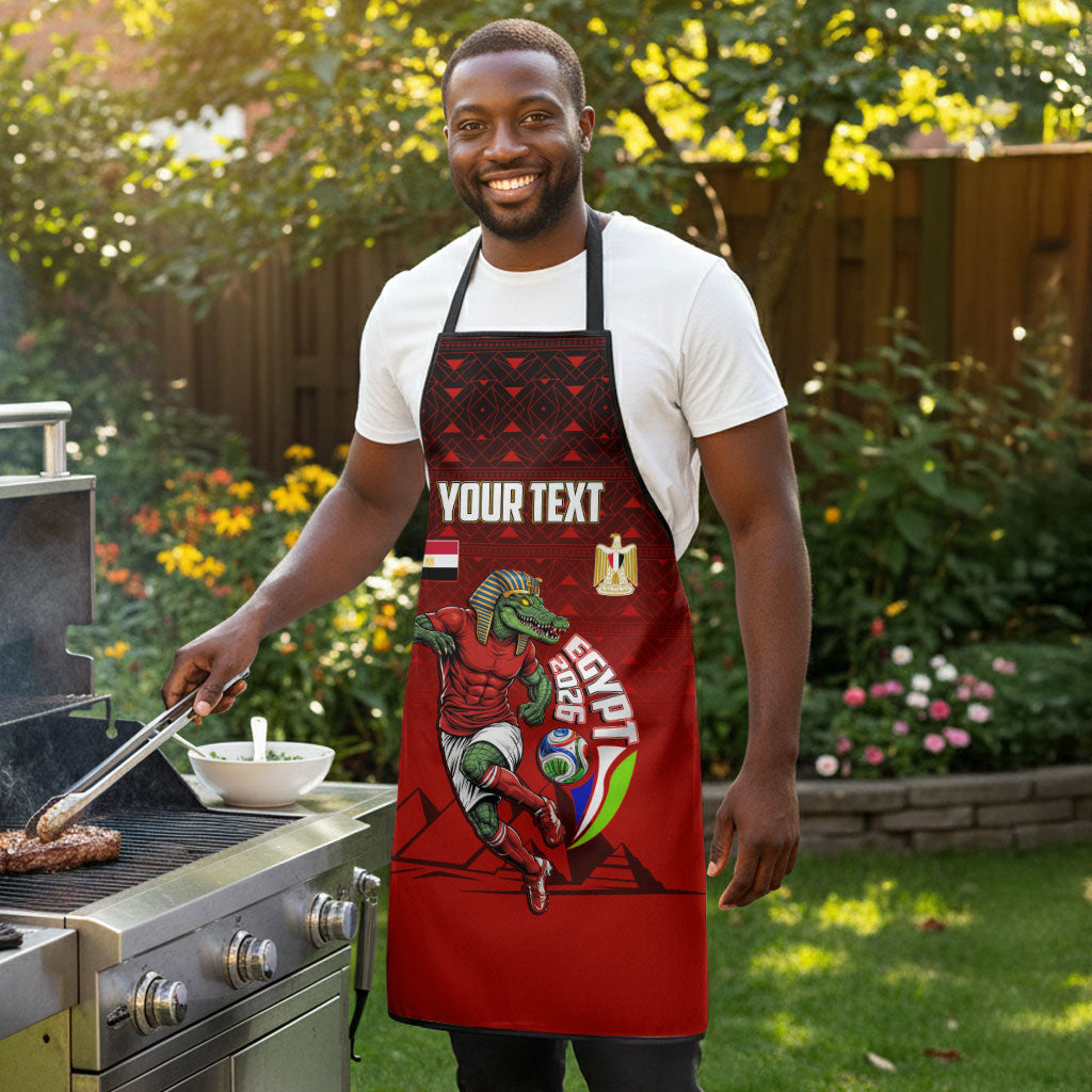 Personalized Egypt Soccer Crocodile Mascot Apron Egyptian Pyramid Football Cultural Graphic Art