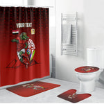 Personalized Egypt Soccer Crocodile Mascot Bathroom Set Egyptian Pyramid Football Cultural Graphic Art