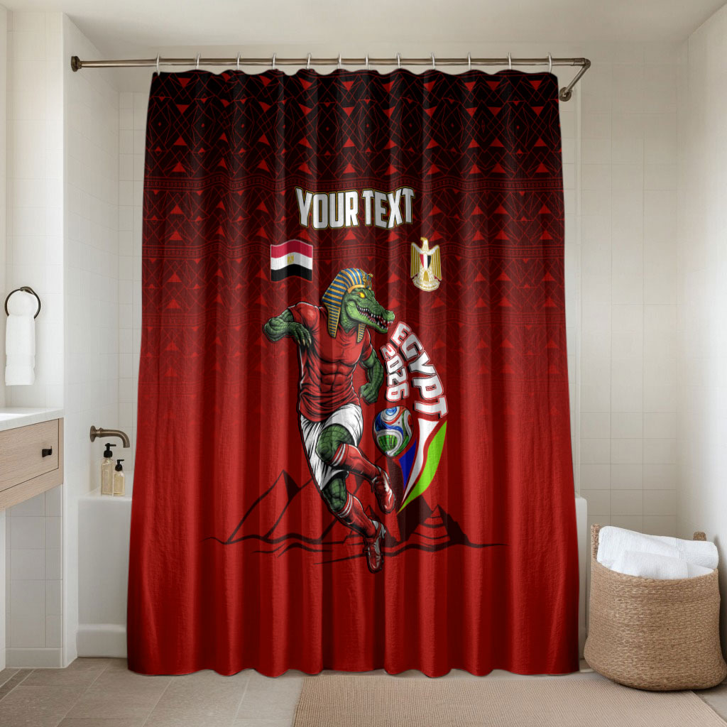 Personalized Egypt Soccer Crocodile Mascot Bathroom Set Egyptian Pyramid Football Cultural Graphic Art