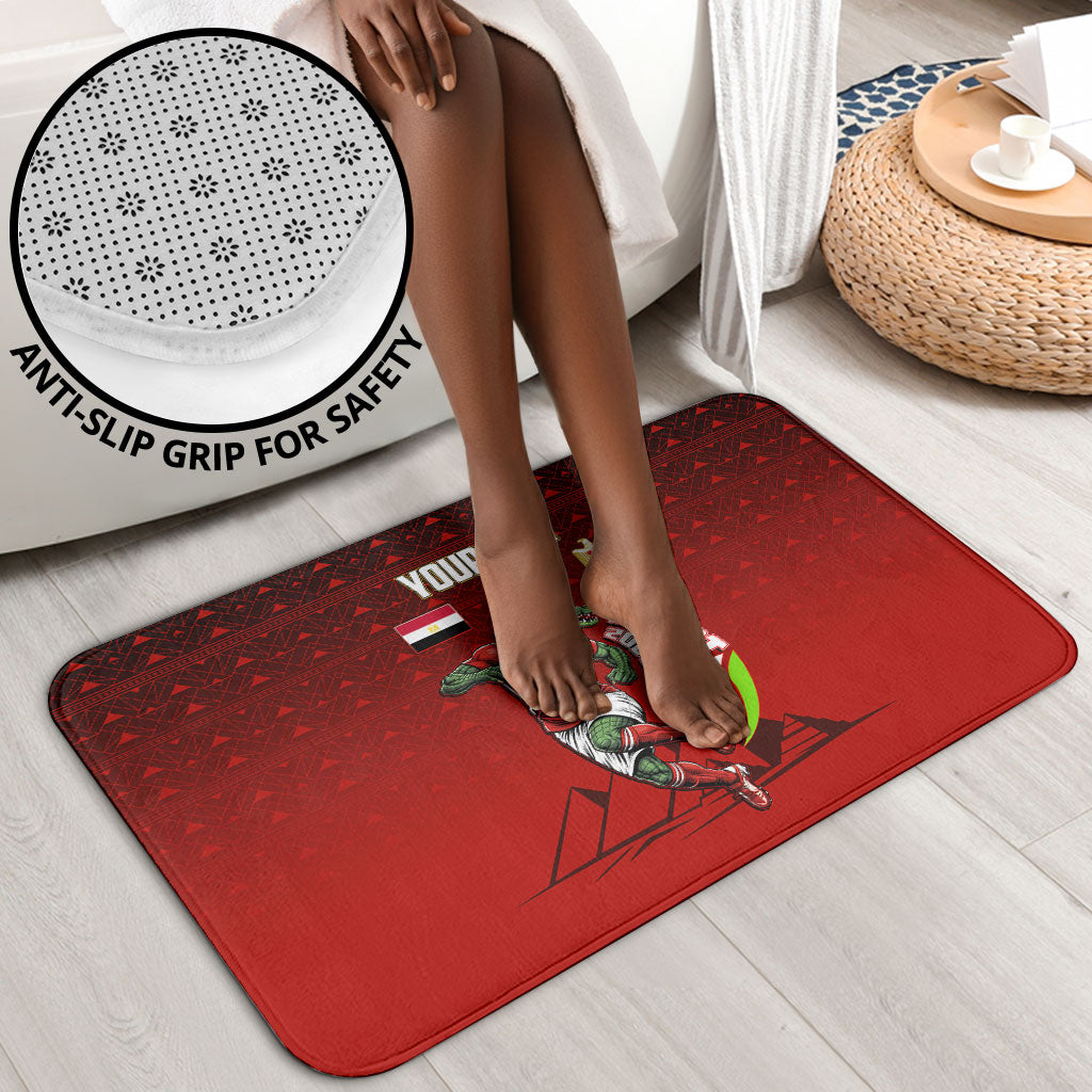 Personalized Egypt Soccer Crocodile Mascot Bathroom Set Egyptian Pyramid Football Cultural Graphic Art