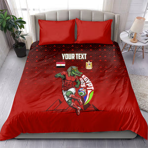 Personalized Egypt Soccer Crocodile Mascot Bedding Set Egyptian Pyramid Football Cultural Graphic Art