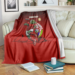 Personalized Egypt Soccer Crocodile Mascot Blanket Egyptian Pyramid Football Cultural Graphic Art