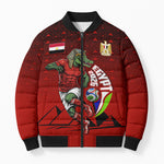 Personalized Egypt Soccer Crocodile Mascot Bomber Puffer Jacket Egyptian Pyramid Football Cultural Graphic Art
