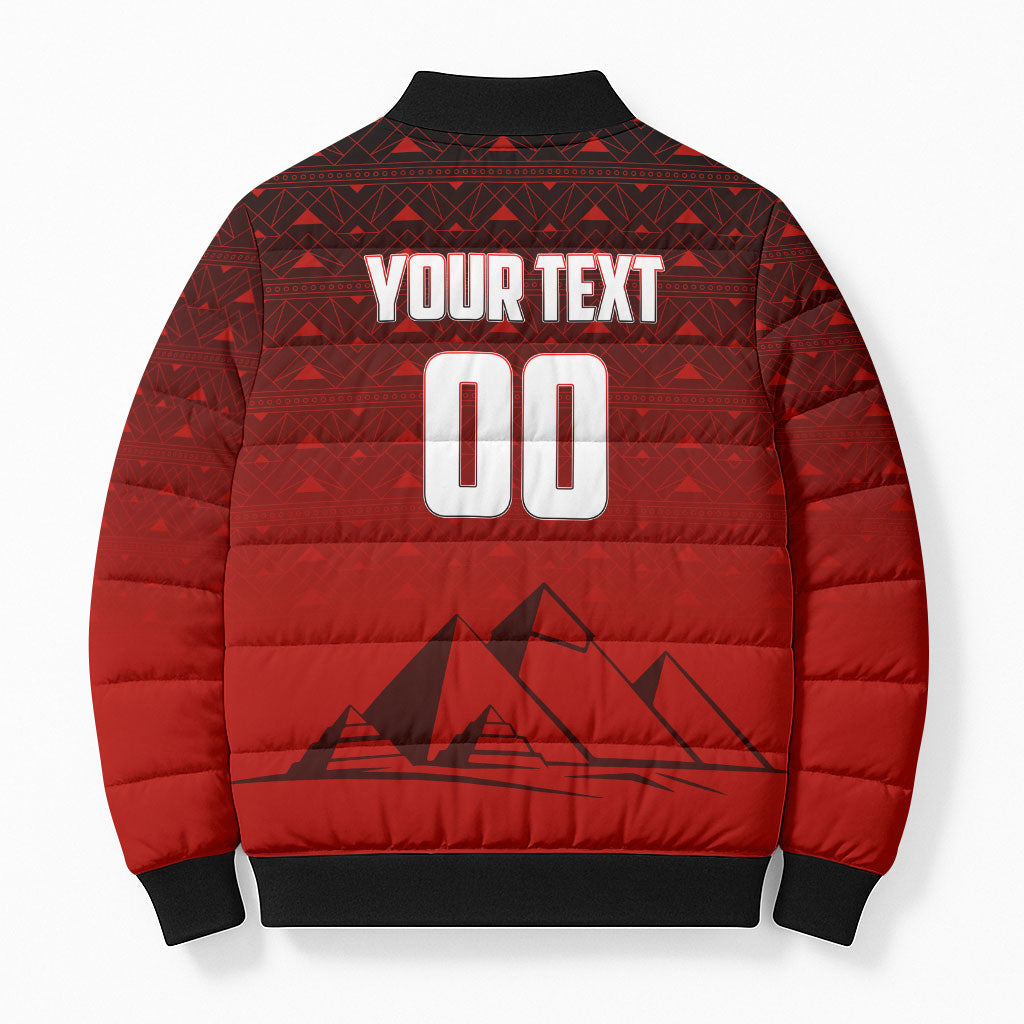 Personalized Egypt Soccer Crocodile Mascot Bomber Puffer Jacket Egyptian Pyramid Football Cultural Graphic Art