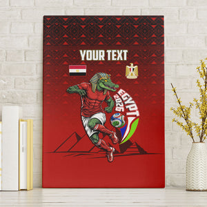 Personalized Egypt Soccer Crocodile Mascot Canvas Wall Art Egyptian Pyramid Football Cultural Graphic Art