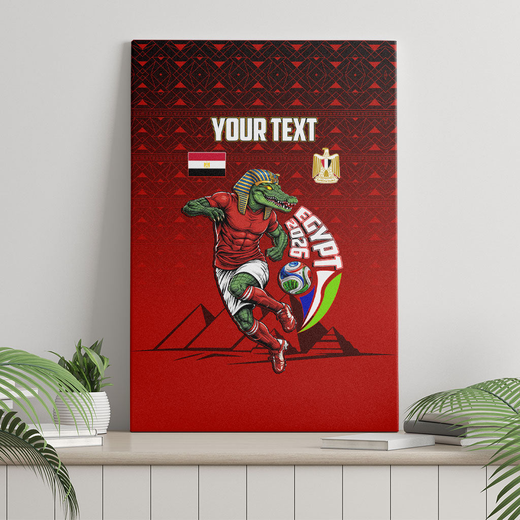 Personalized Egypt Soccer Crocodile Mascot Canvas Wall Art Egyptian Pyramid Football Cultural Graphic Art