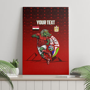Personalized Egypt Soccer Crocodile Mascot Canvas Wall Art Egyptian Pyramid Football Cultural Graphic Art