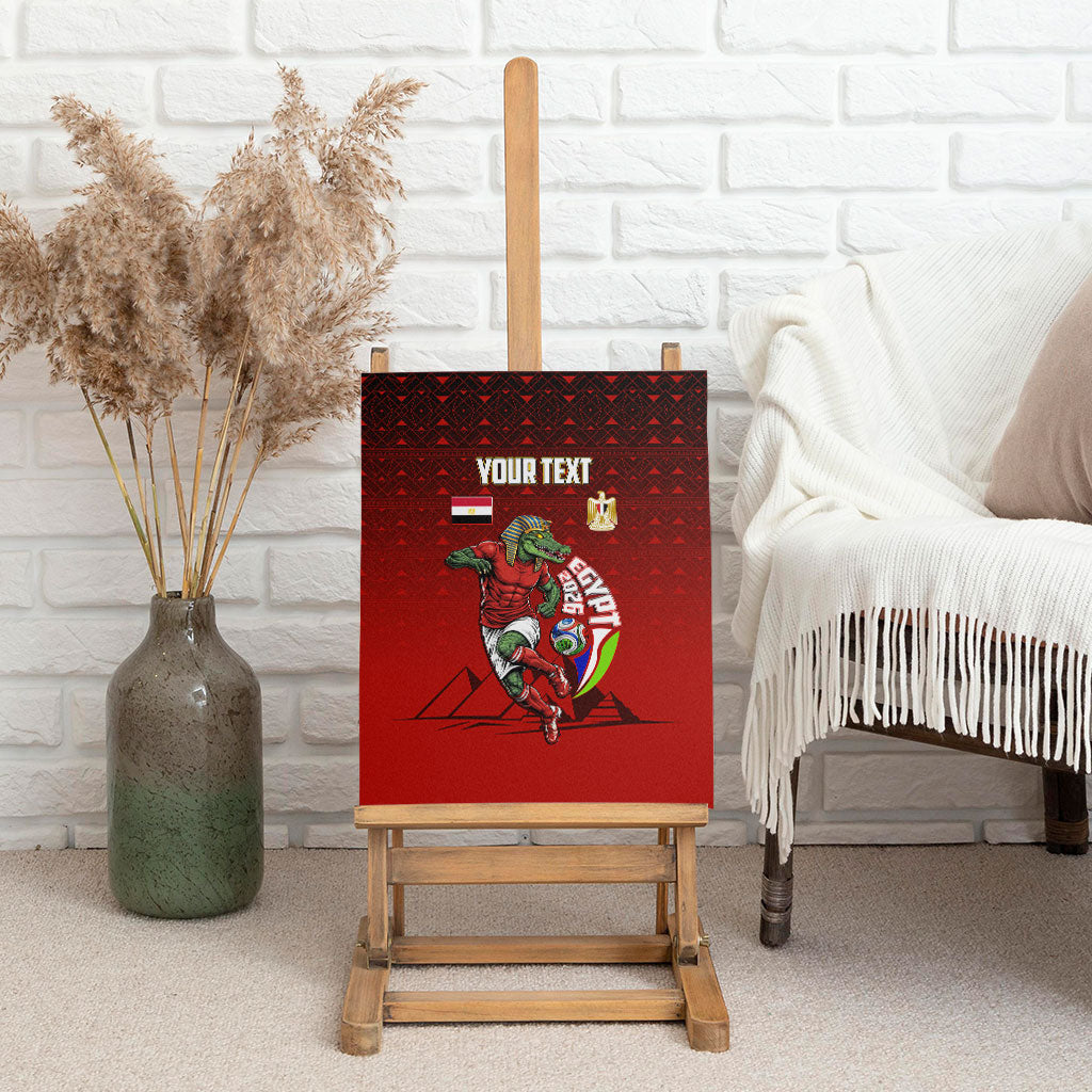 Personalized Egypt Soccer Crocodile Mascot Canvas Wall Art Egyptian Pyramid Football Cultural Graphic Art