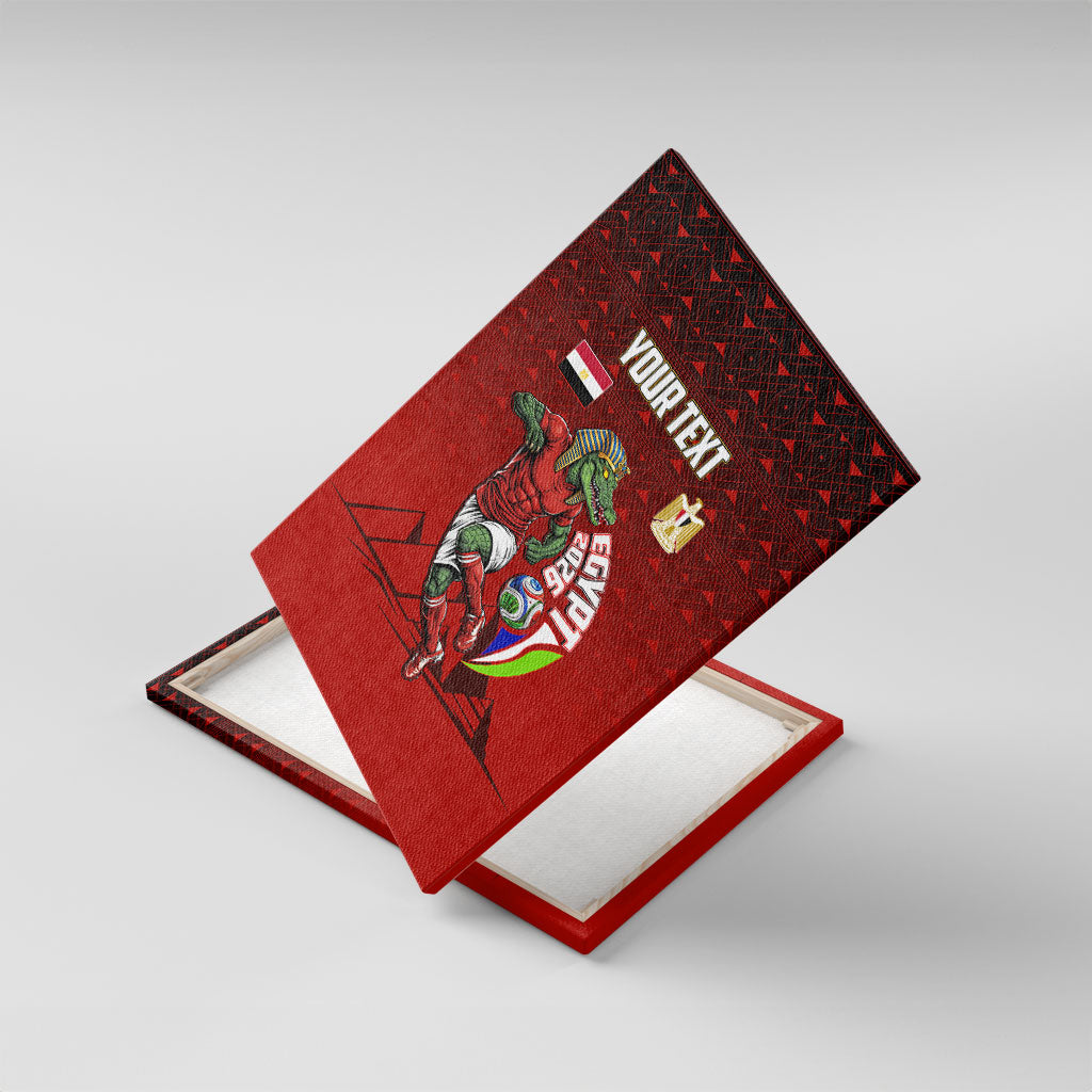 Personalized Egypt Soccer Crocodile Mascot Canvas Wall Art Egyptian Pyramid Football Cultural Graphic Art