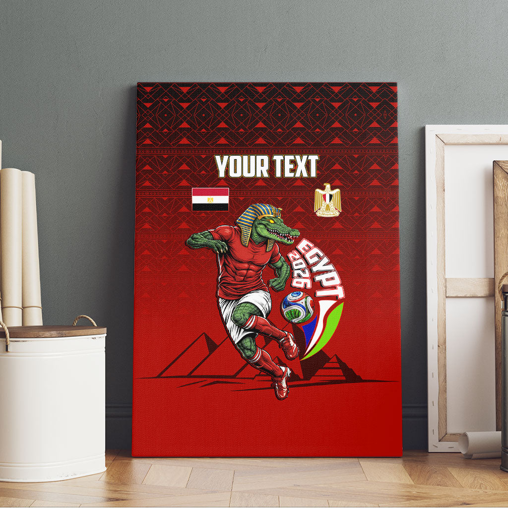 Personalized Egypt Soccer Crocodile Mascot Canvas Wall Art Egyptian Pyramid Football Cultural Graphic Art