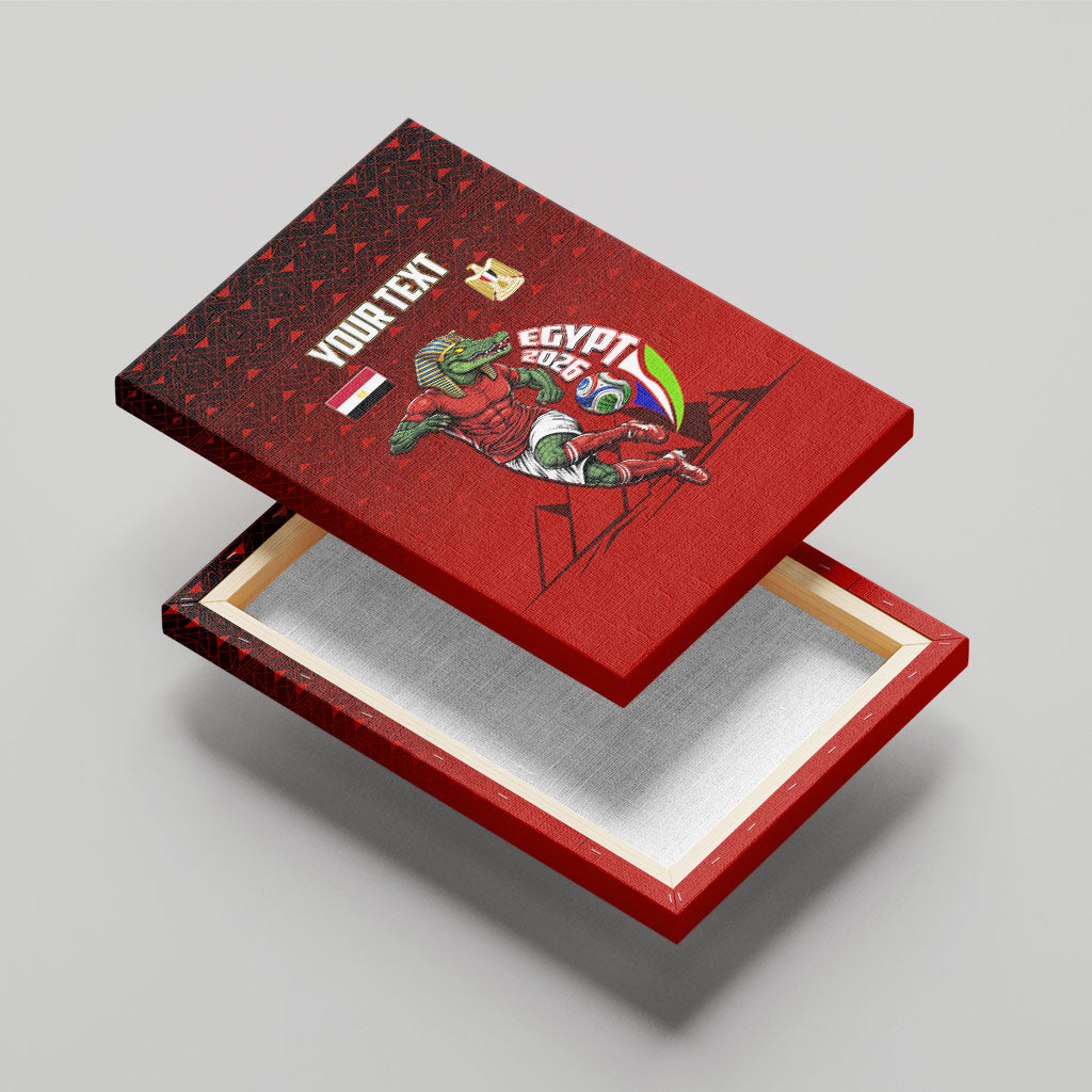 Personalized Egypt Soccer Crocodile Mascot Canvas Wall Art Egyptian Pyramid Football Cultural Graphic Art
