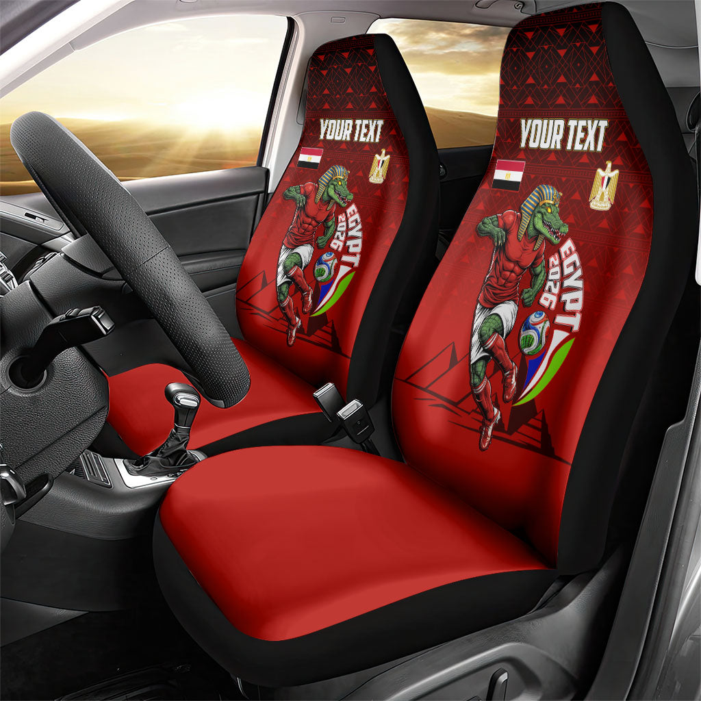 Personalized Egypt Soccer Crocodile Mascot Car Seat Cover Egyptian Pyramid Football Cultural Graphic Art