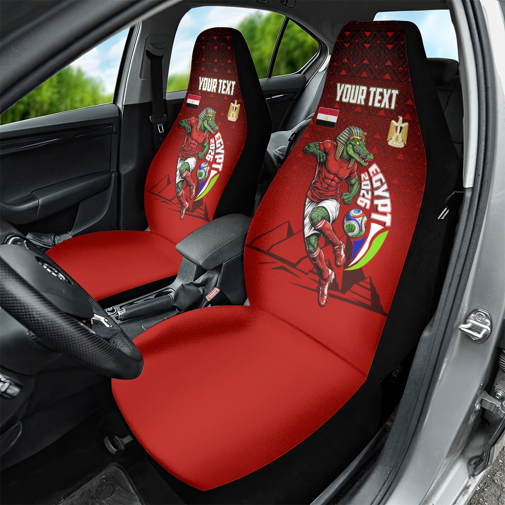 Personalized Egypt Soccer Crocodile Mascot Car Seat Cover Egyptian Pyramid Football Cultural Graphic Art