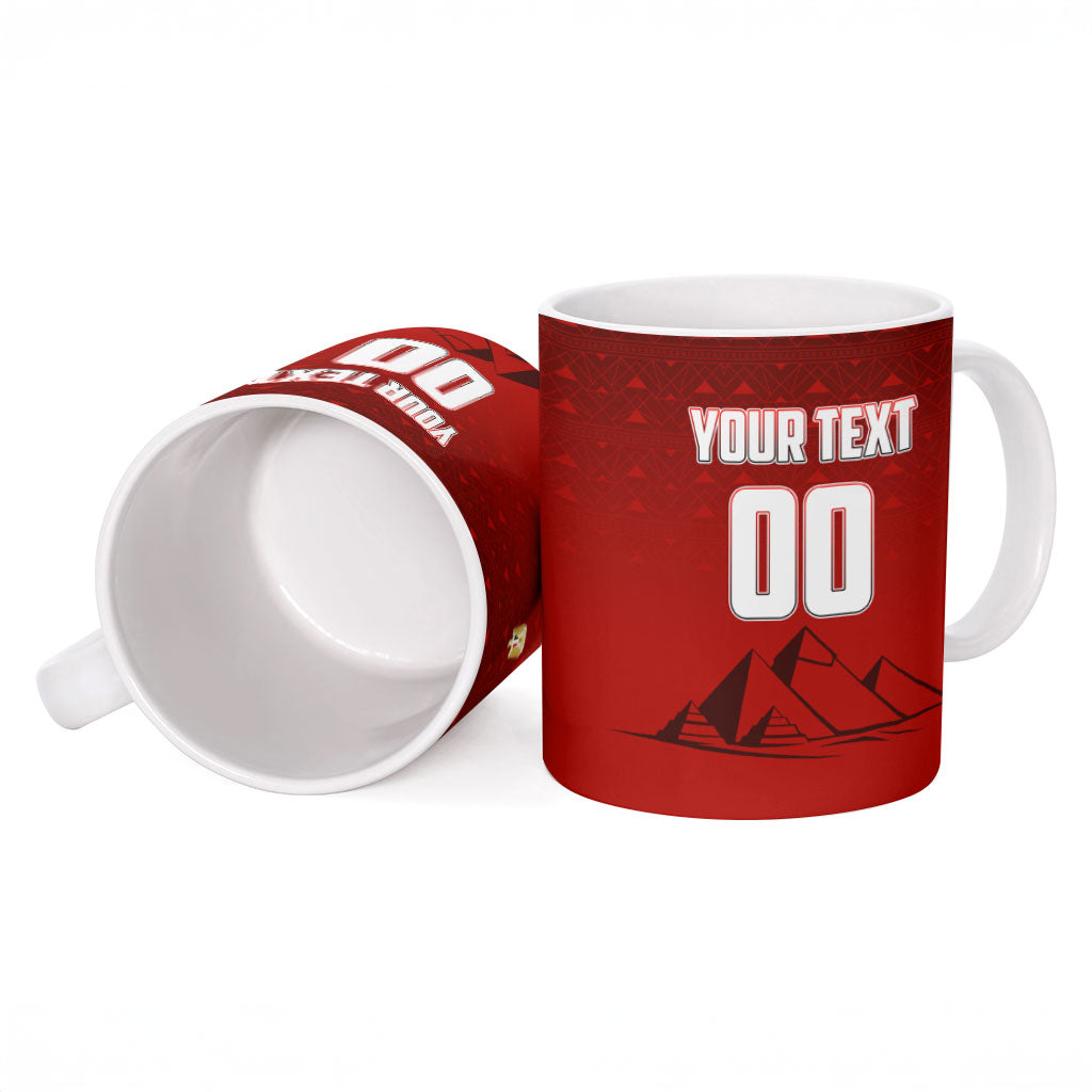 Personalized Egypt Soccer Crocodile Mascot Ceramic Mug Egyptian Pyramid Football Cultural Graphic Art