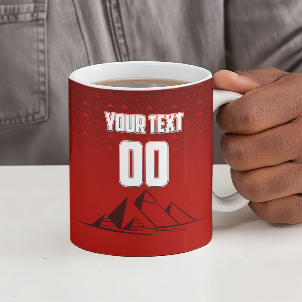 Personalized Egypt Soccer Crocodile Mascot Ceramic Mug Egyptian Pyramid Football Cultural Graphic Art
