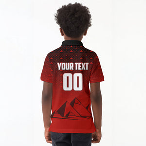Personalized Egypt Soccer Crocodile Mascot Kid Polo Shirt Egyptian Pyramid Football Cultural Graphic Art