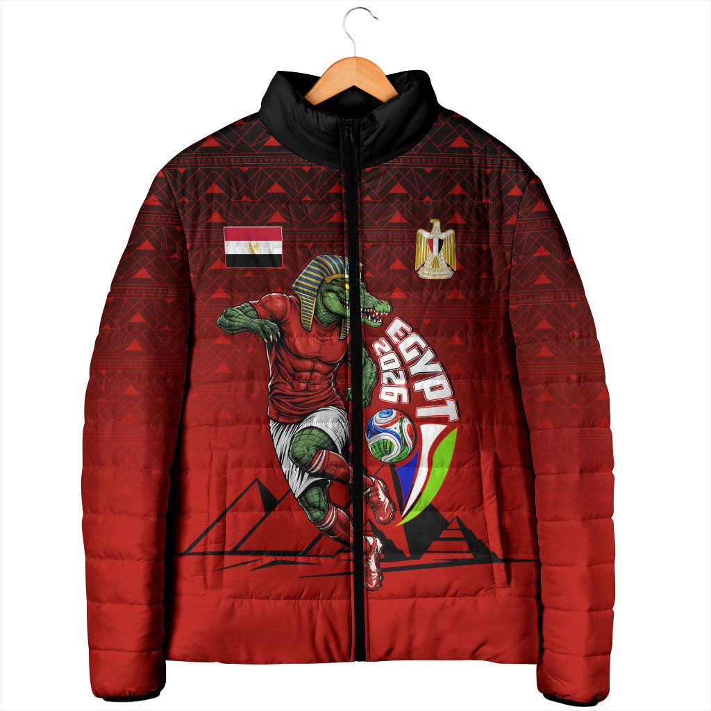 Personalized Egypt Soccer Crocodile Mascot Padded Jacket Egyptian Pyramid Football Cultural Graphic Art