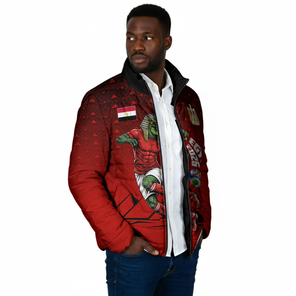 Personalized Egypt Soccer Crocodile Mascot Padded Jacket Egyptian Pyramid Football Cultural Graphic Art
