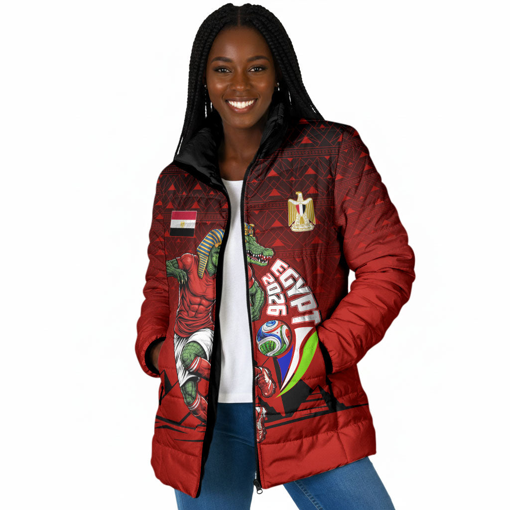 Personalized Egypt Soccer Crocodile Mascot Padded Jacket Egyptian Pyramid Football Cultural Graphic Art